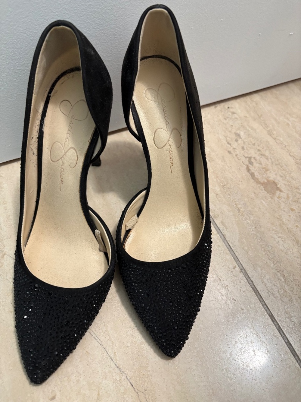 Jessica Simpson Black Sparkle Heels
